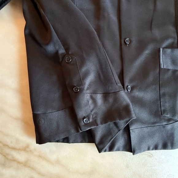 NWT El General Men's L Western Shirt Black Short Sleeve Shiny- Button Front - Picture 3 of 10